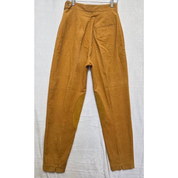 Renny Womens Vtg 90s Y2K Equestrian High Waist Corduroy Leather Riding Pants 8 - Picture 6 of 12